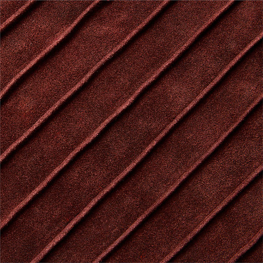 Gathered Dark Red Suede Throw Pillow 20"x20"