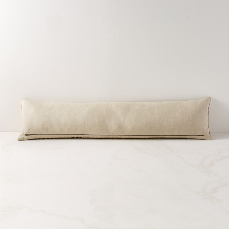 Gathered Suede Lumbar Pillow with Down-Alternative Insert 48"x12" - image 1 of 8