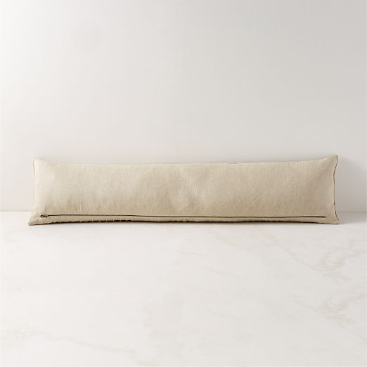 Gathered Suede Lumbar Pillow with Down-Alternative Insert 48"x12"