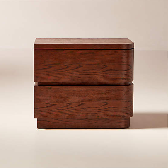 Gavin 2-Drawer Oak Wood Nightstand Right