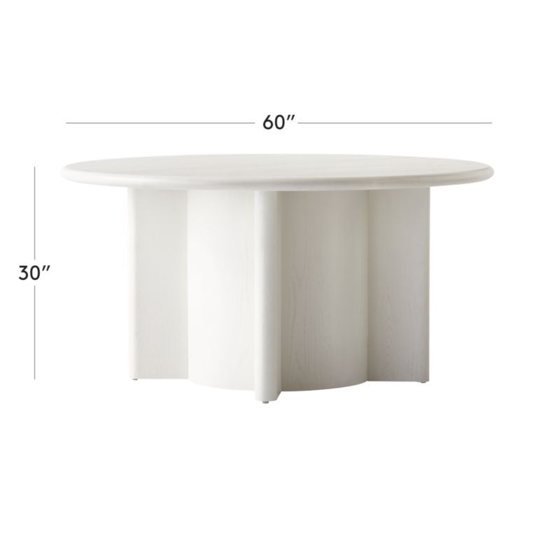 View Geary 60" Round White Wood Dining Table - image 3 of 10