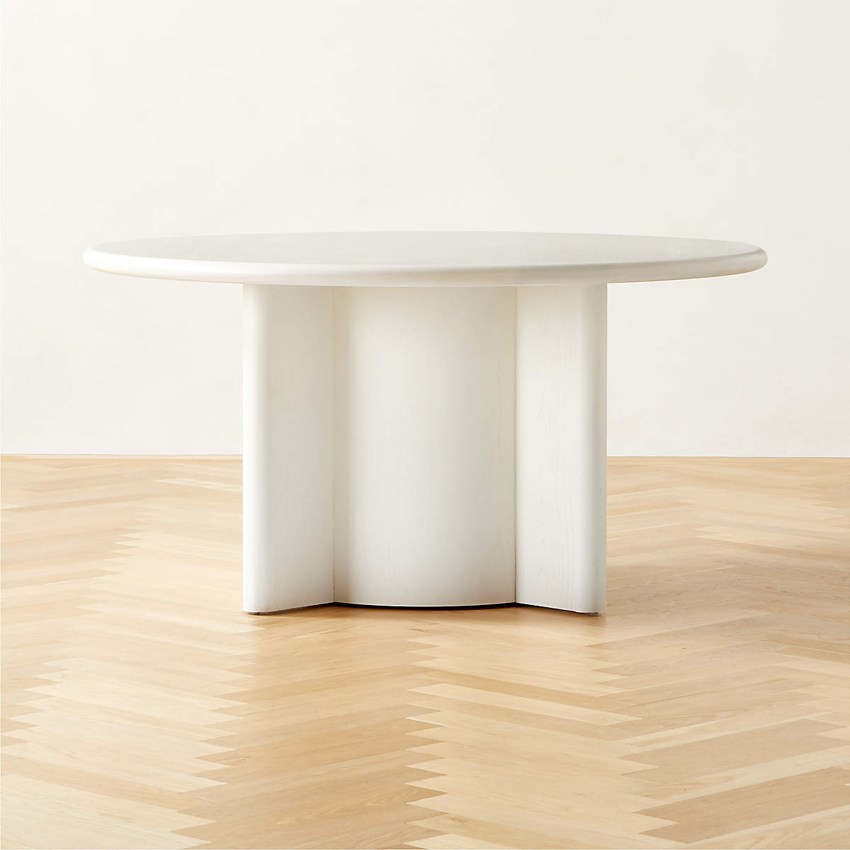 Geary Round White Wood Dining Table 