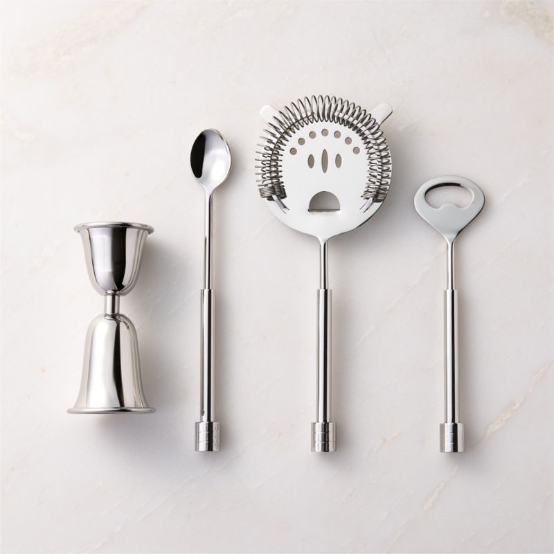 Genevieve 4-Piece Stainless Steel Bar Tools Set With Stand - image 2 of 4