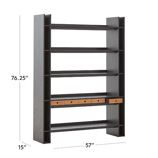 Genova Black Ebonized Oak Bookcase by Gianfranco Frattini