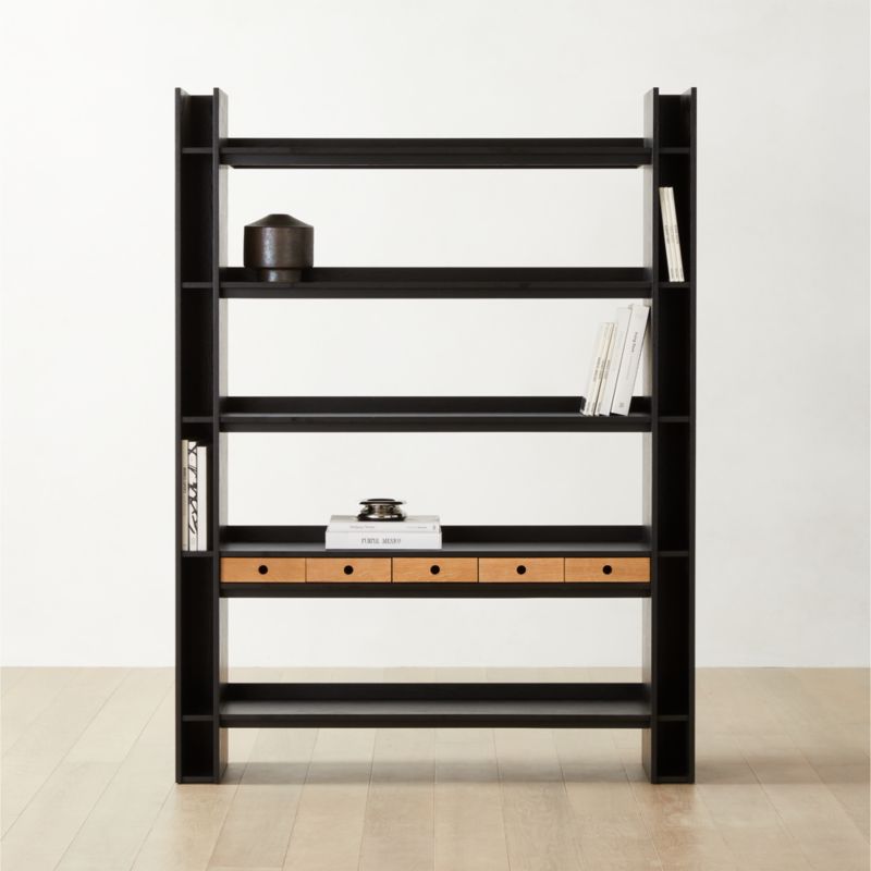 Genova Black Ebonized Oak Bookcase by Gianfranco Frattini - image 3 of 13