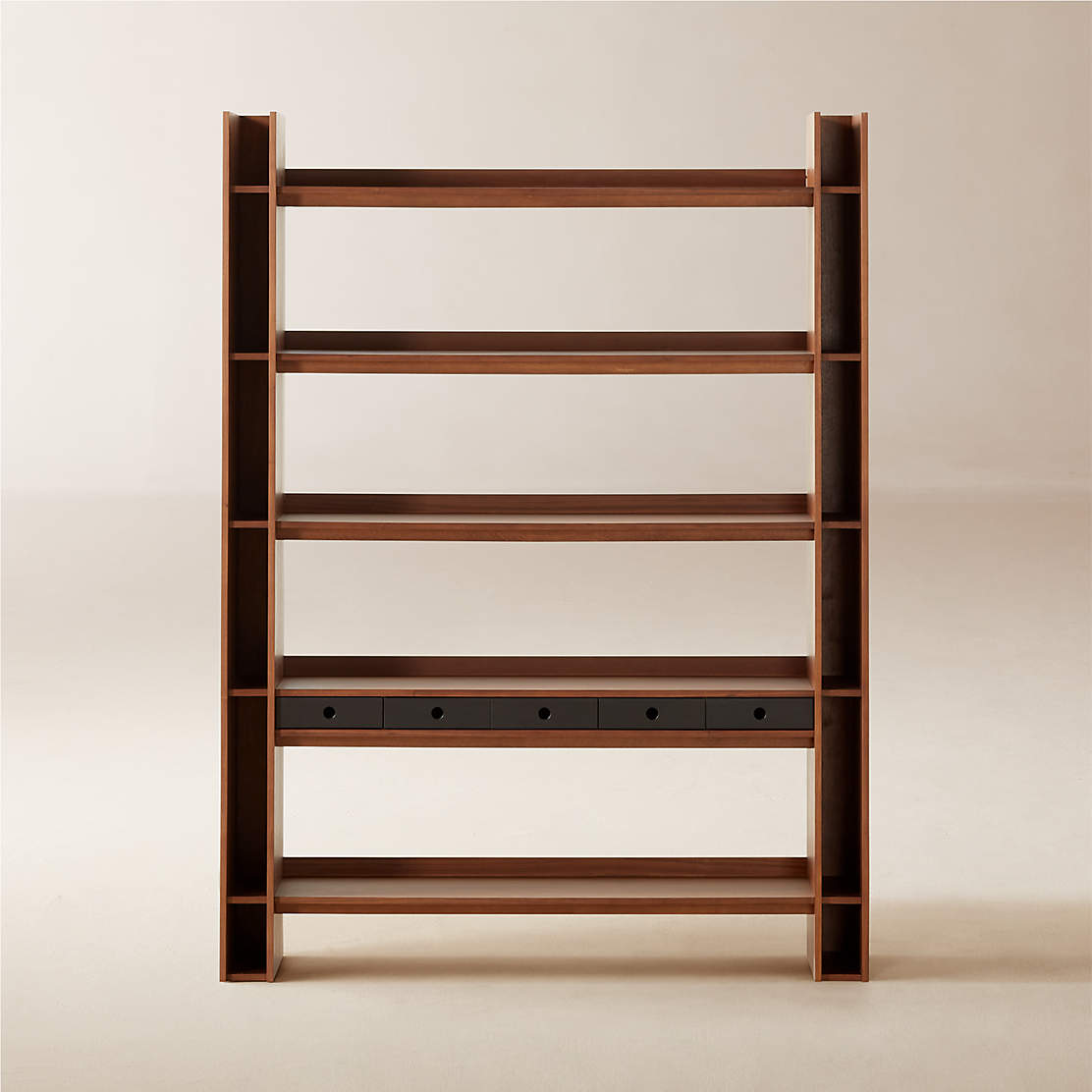 Trier Modern Cerused Oak Wood Bookcase Reviews CB2 Canada   Genova Walnut Wood Bookcase 