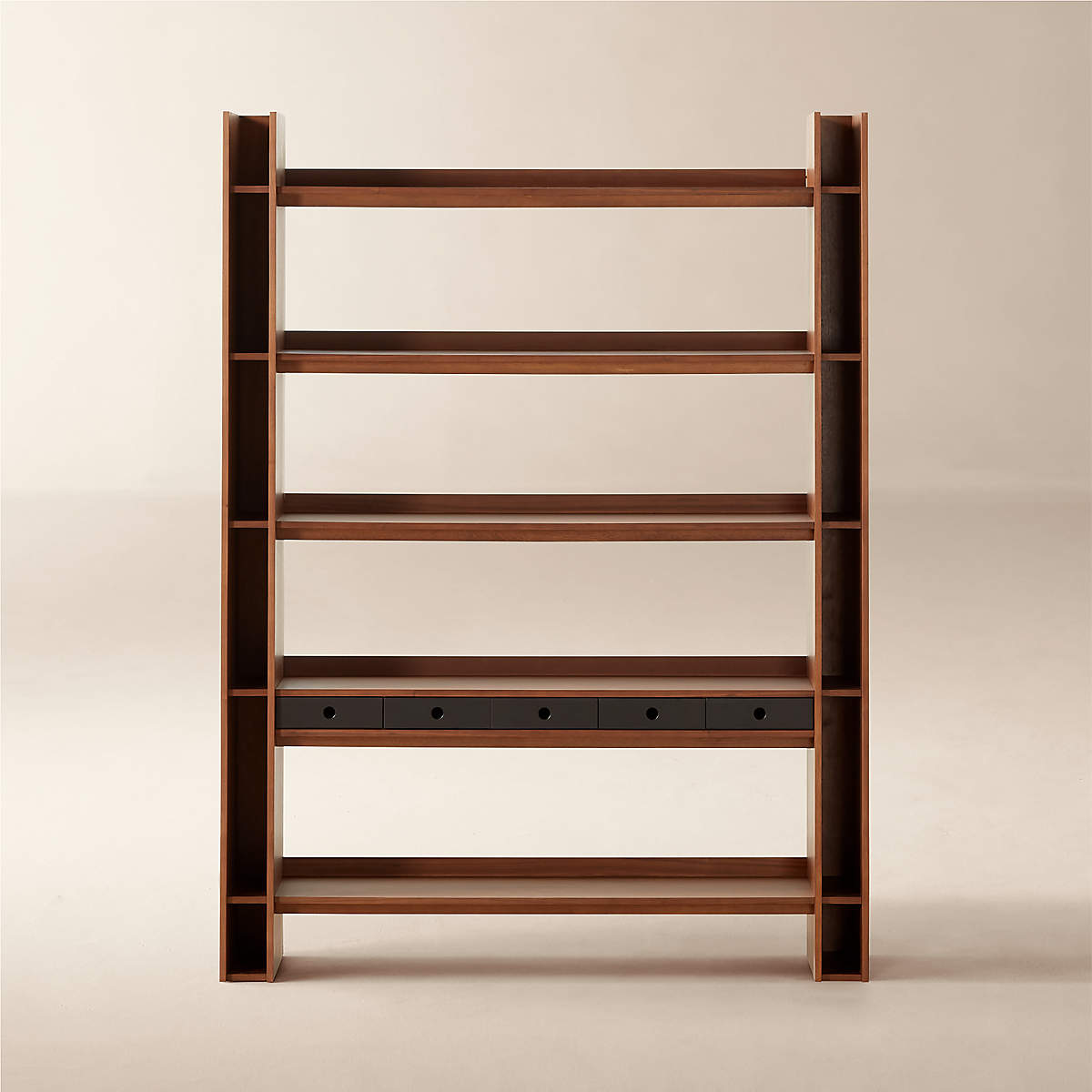 Genova Walnut Wood Bookcase CB2 Canada