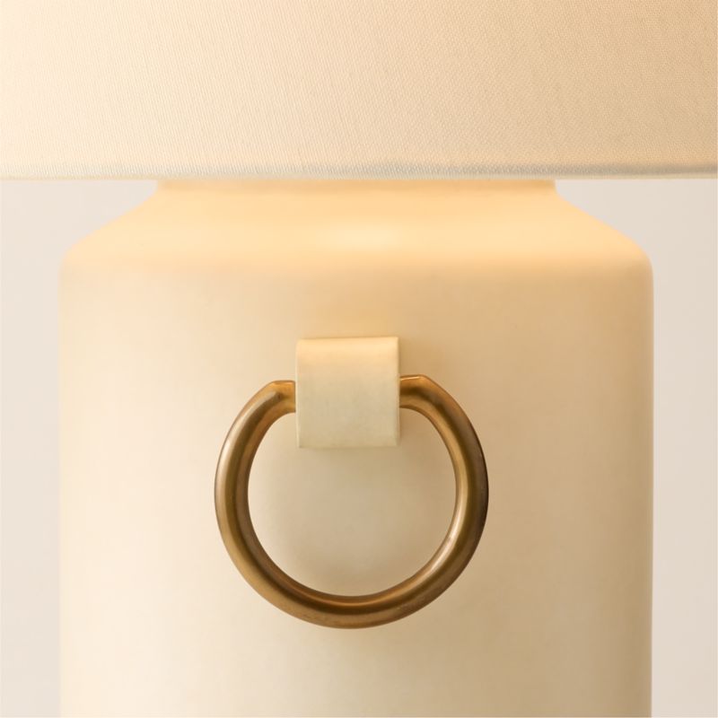 Georgie Vellum Table Lamp With Brass Rings 22.5" - image 2 of 5