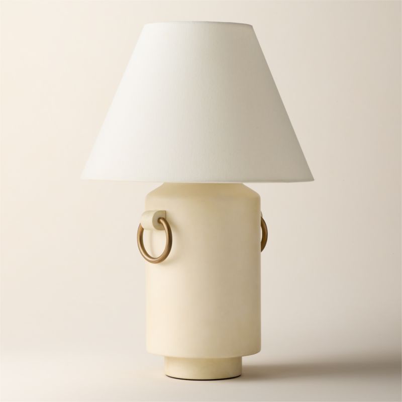 Georgie Vellum Table Lamp With Brass Rings 22.5" - image 3 of 5