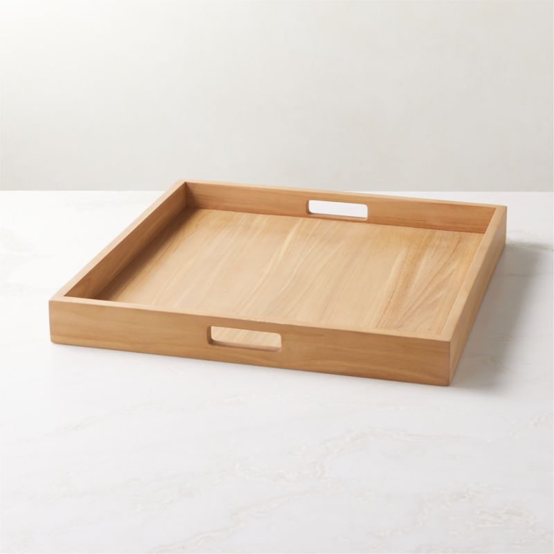 Giacomo Teak Decorative Tray by Ross Cassidy + Reviews | CB2