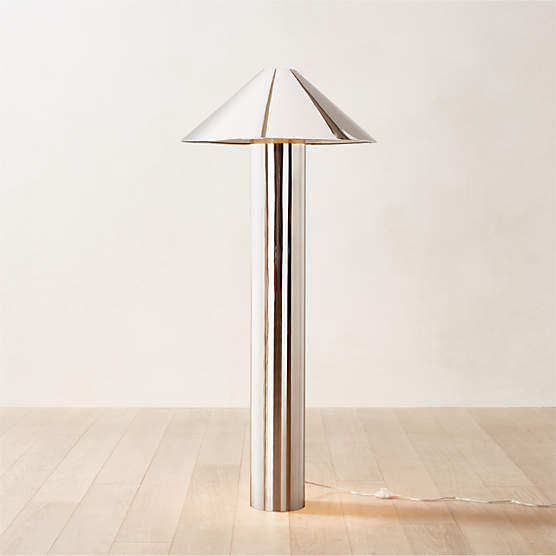 Gigi Polished Stainless Steel Floor Lamp