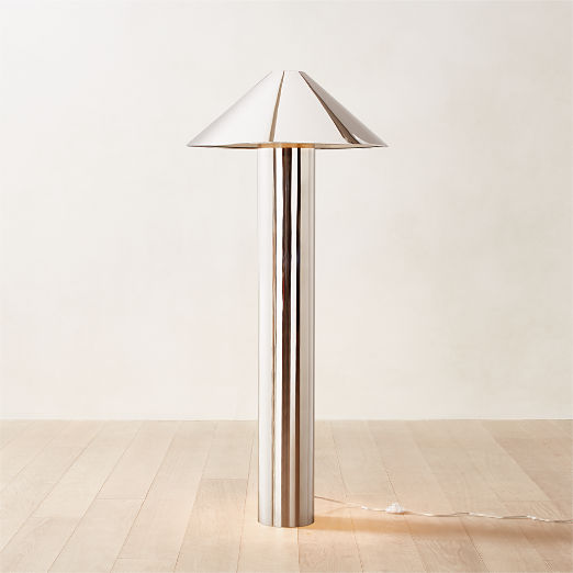 Gigi Polished Stainless Steel Floor Lamp