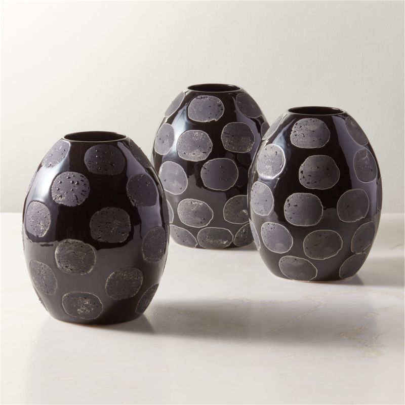 Gila Black Ceramic Spotted Vase with Reactive Glaze - image 3 of 8