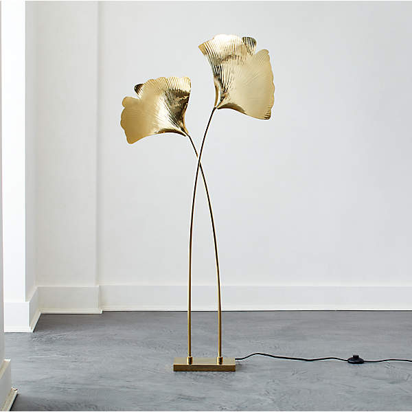 Ginkgo Brass Sculptural Floor Lamp, Next Sculptural Floor Lamp