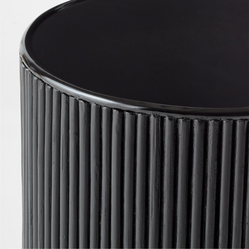 Giro Small Black Rattan Pedestal Table - image 5 of 6