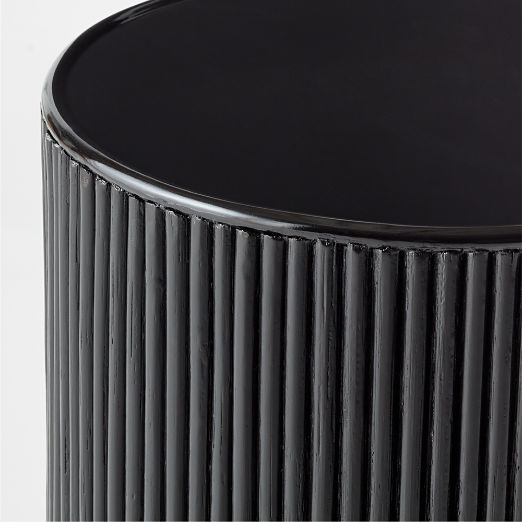 Giro Small Black Rattan Pedestal Table