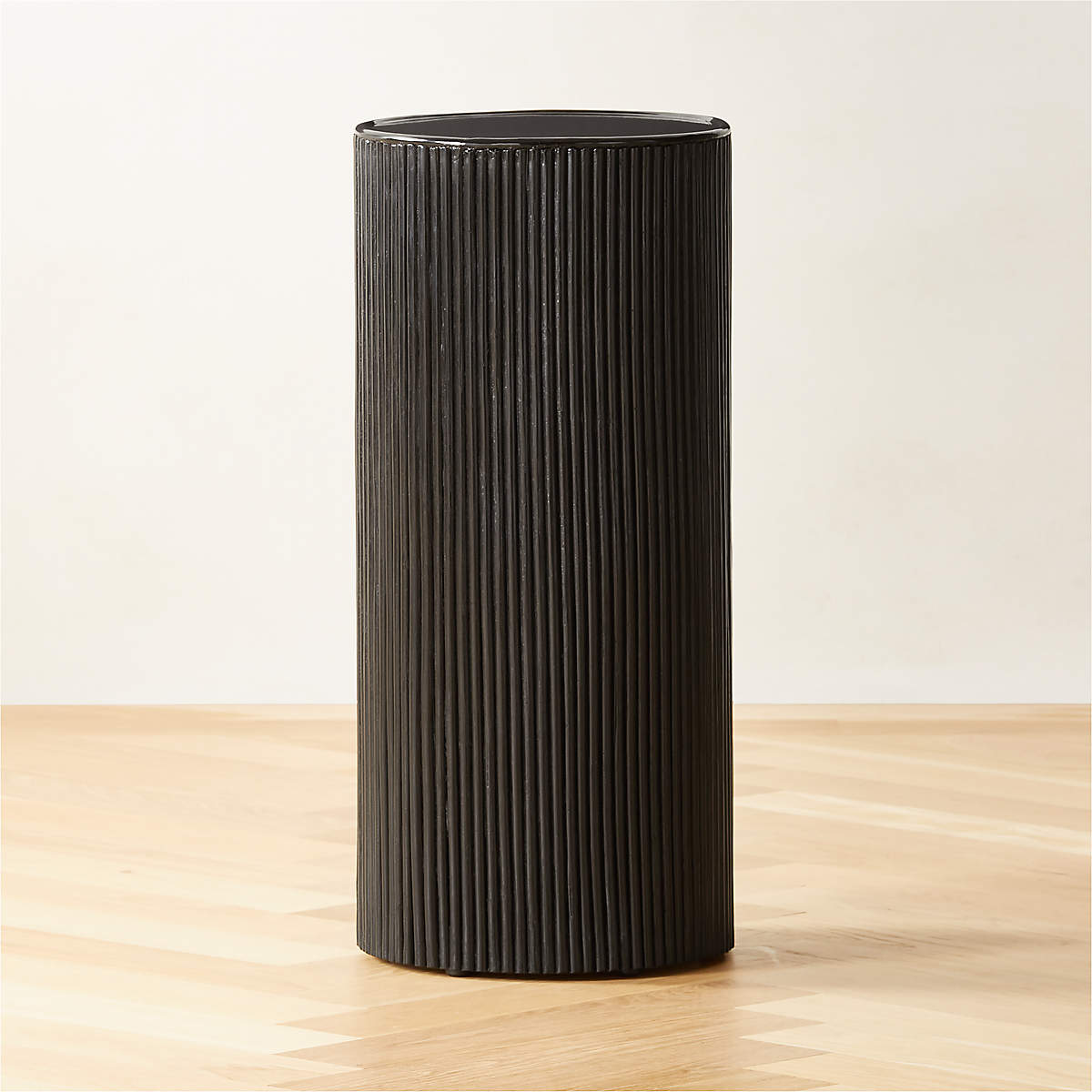 Giro Small Black Rattan Pedestal Table + Reviews CB2