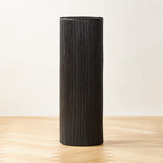 Giro Tall Black Rattan Pedestal Table