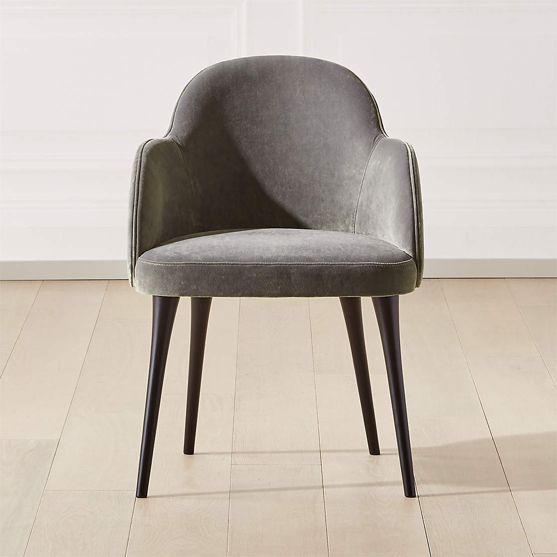 Foley Faux Mohair Grey Dining Armchair + Reviews | CB2 Canada