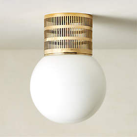 ariel fluted marble flush mount light