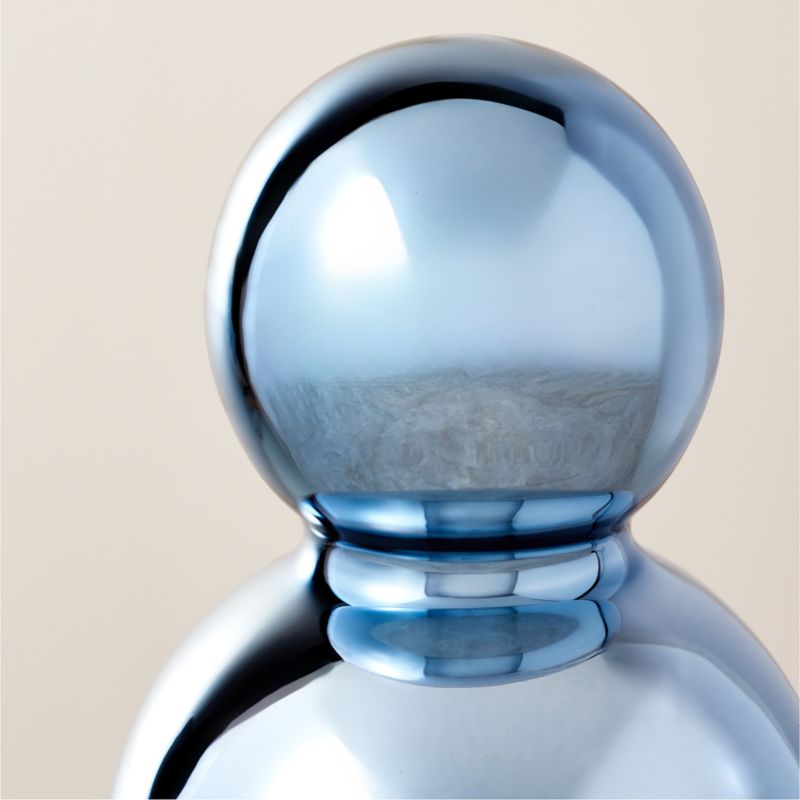 Blue Handblown Glass Holiday Snowman 4" - image 2 of 4