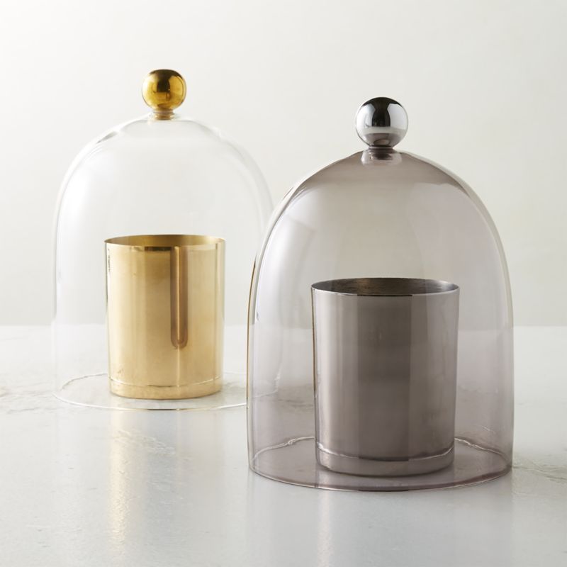 Glass Cloche with Unlacquered Brass Knob - image 4 of 12