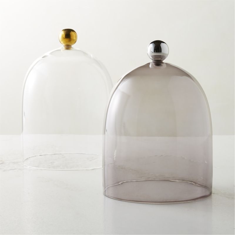 Glass Cloche with Unlacquered Brass Knob - image 3 of 12