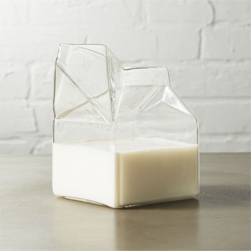 Glass Milk Carton Creamer - image 1 of 3