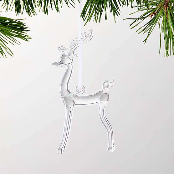 Glass Reindeer Christmas Tree Ornament