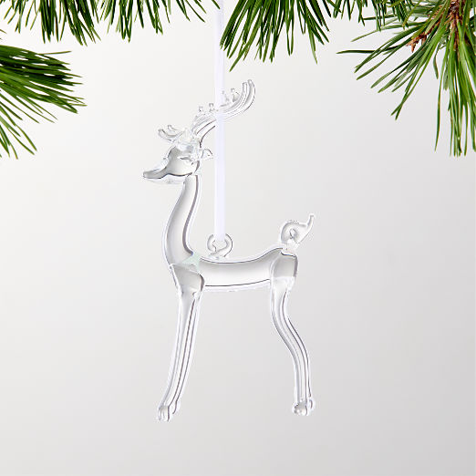 Glass Reindeer Christmas Tree Ornament