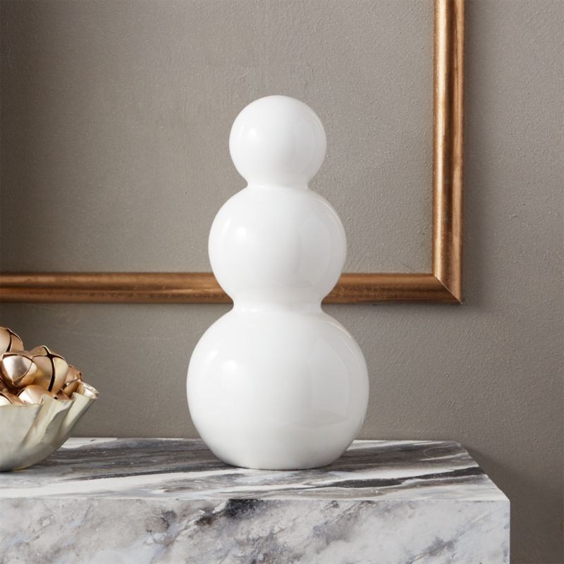 Viewing product image White Glass Holiday Snowman 4" - image 1 of 3