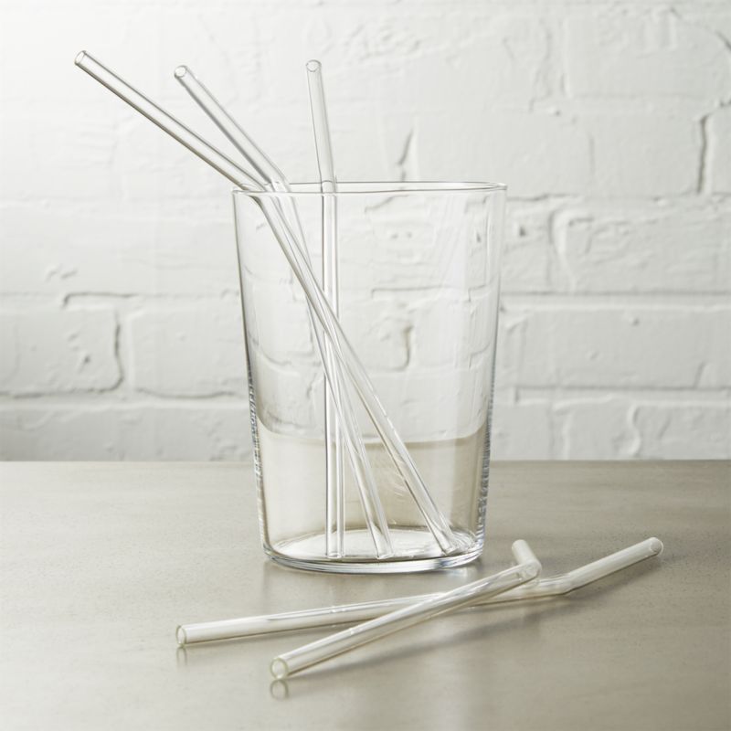 12-Pack Reusable Glass Straws, Clear Glass Drinking Straw, 10''x10