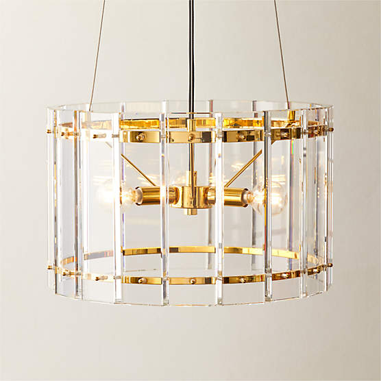 Gleam Crystal Pendant Light 16"