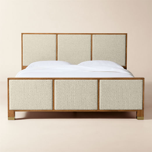 Glenn Oak Upholstered Queen Bed