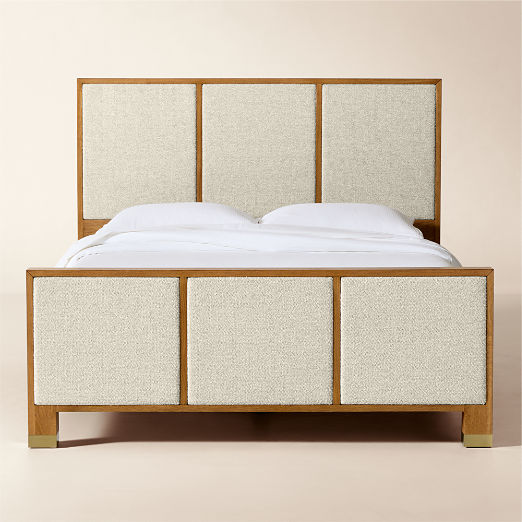 Glenn Oak Upholstered Queen Bed