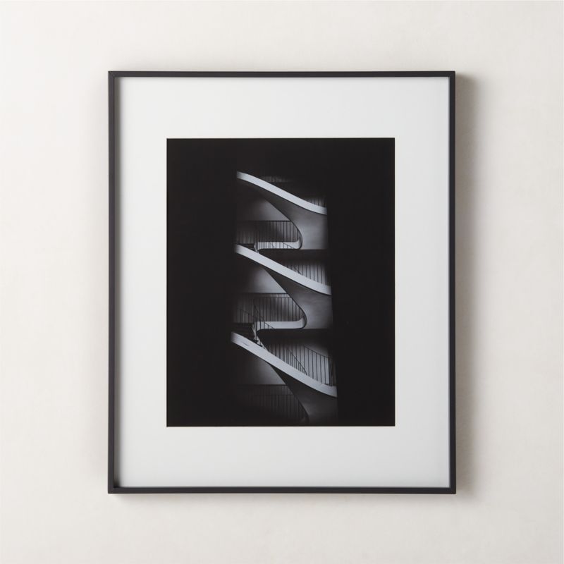 View Gallery Soft Black Picture Frame with White Mat 16"x20" details