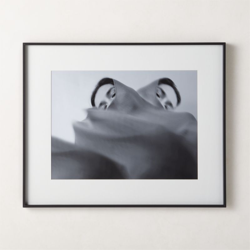 View Gallery Soft Black Picture Frame with White Mat 18"x24" details