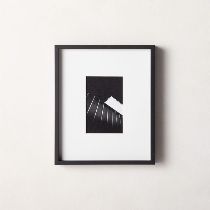 View Gallery Soft Black Picture Frame with White Mat 4"x6" details