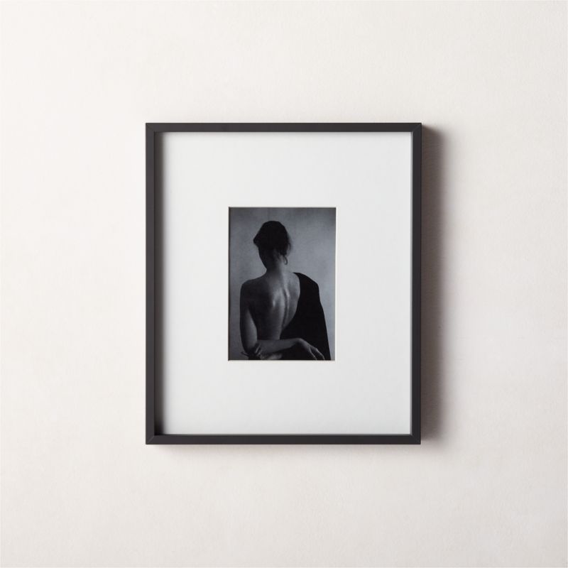 View Gallery Soft Black Picture Frame with White Mat 5"x7" details