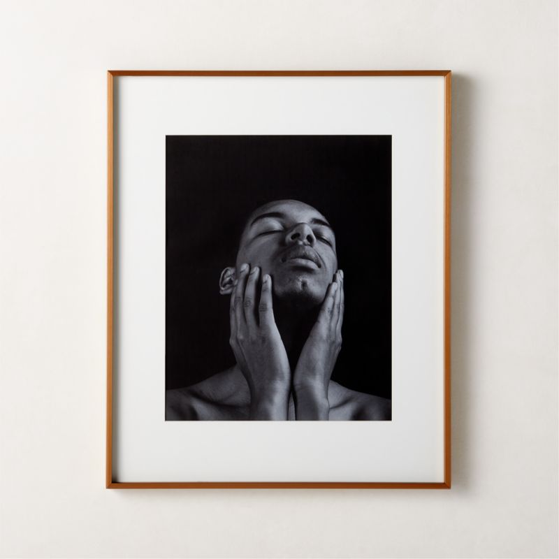 View Gallery Brass Picture Frame with White Mat 16"x20" details