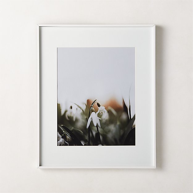 Gallery White Modern Picture Frame with White Mat 16 x20 Reviews CB2