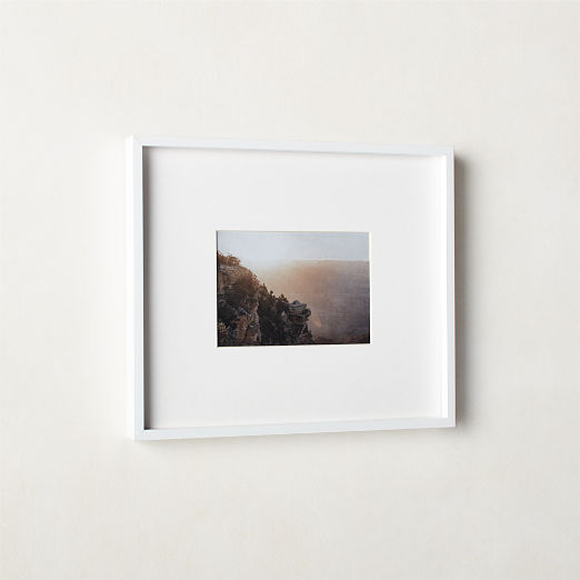 Gallery White Picture Frame with White Mat 5"x7"