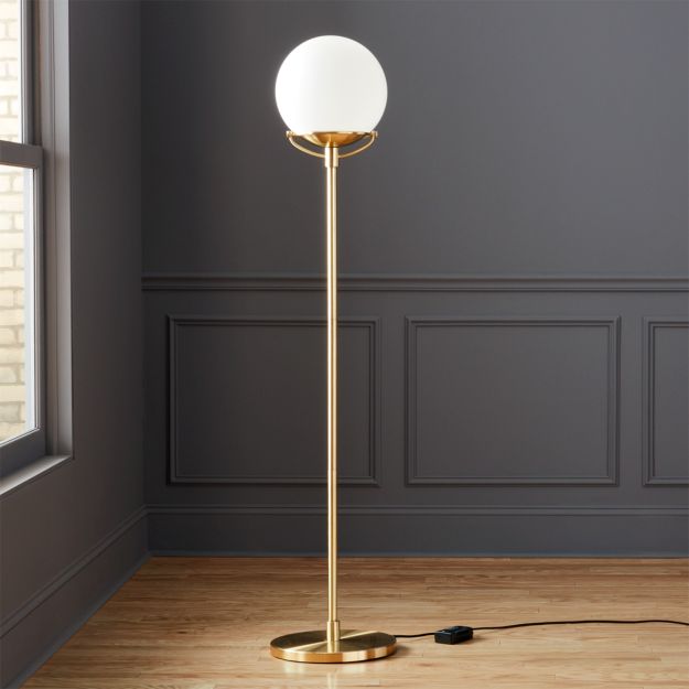 Globe Brass Floor Lamp + Reviews | CB2