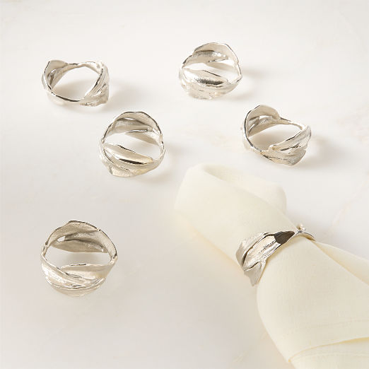 Glora Silver Napkin Rings Set of 6