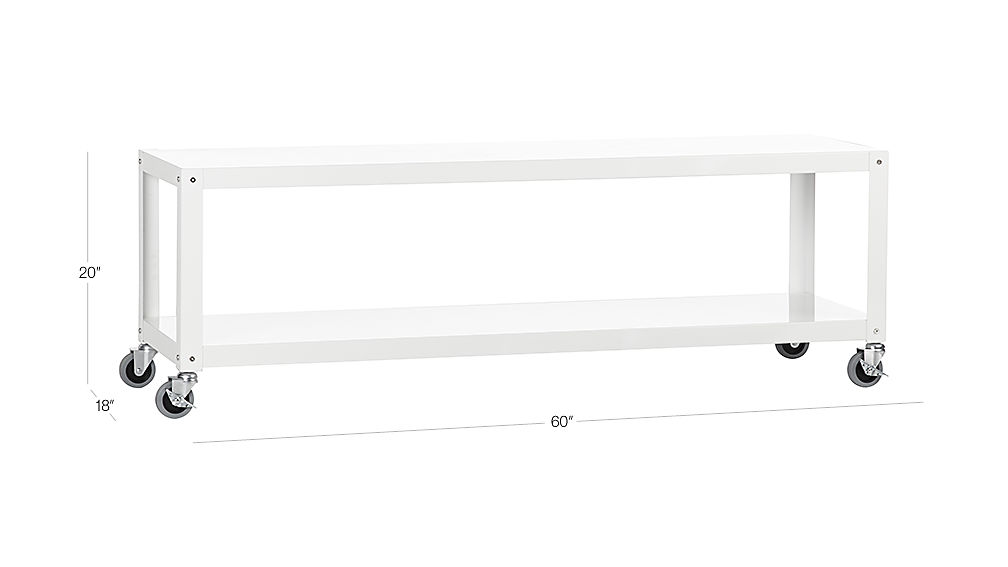 gocart white rolling media console + Reviews CB2