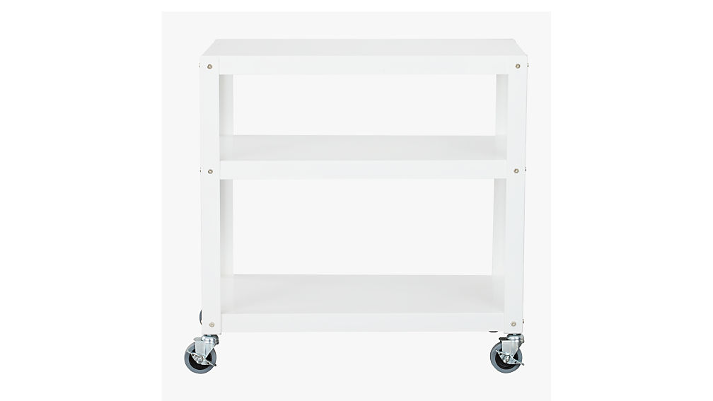 Go Cart White 30 X18 Rolling Reviews Cb2