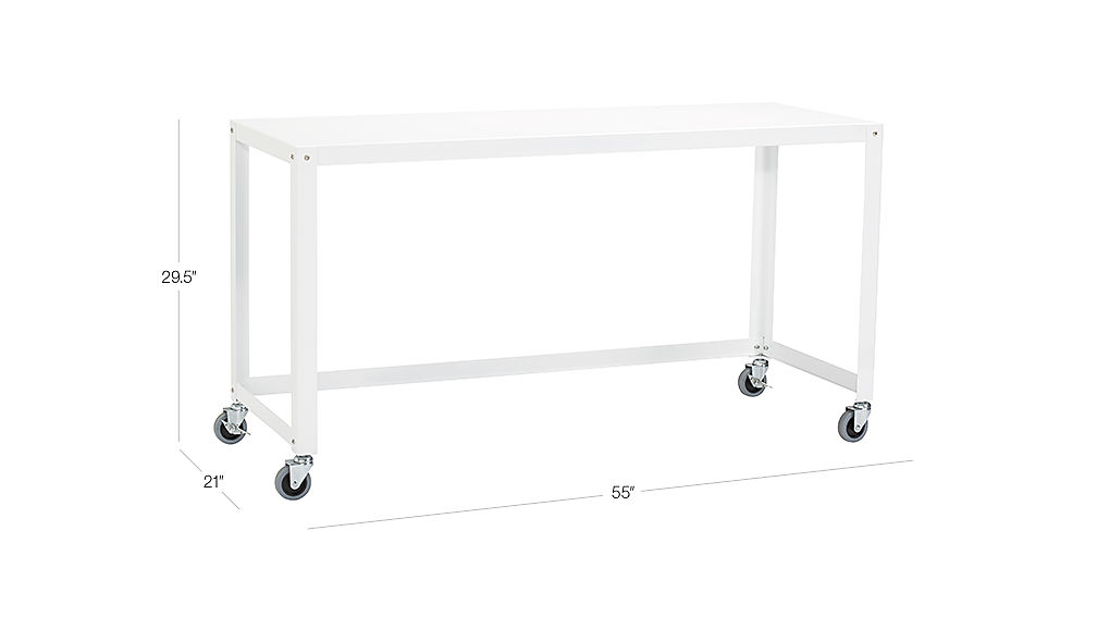 GoCart White Rolling Console Table + Reviews CB2