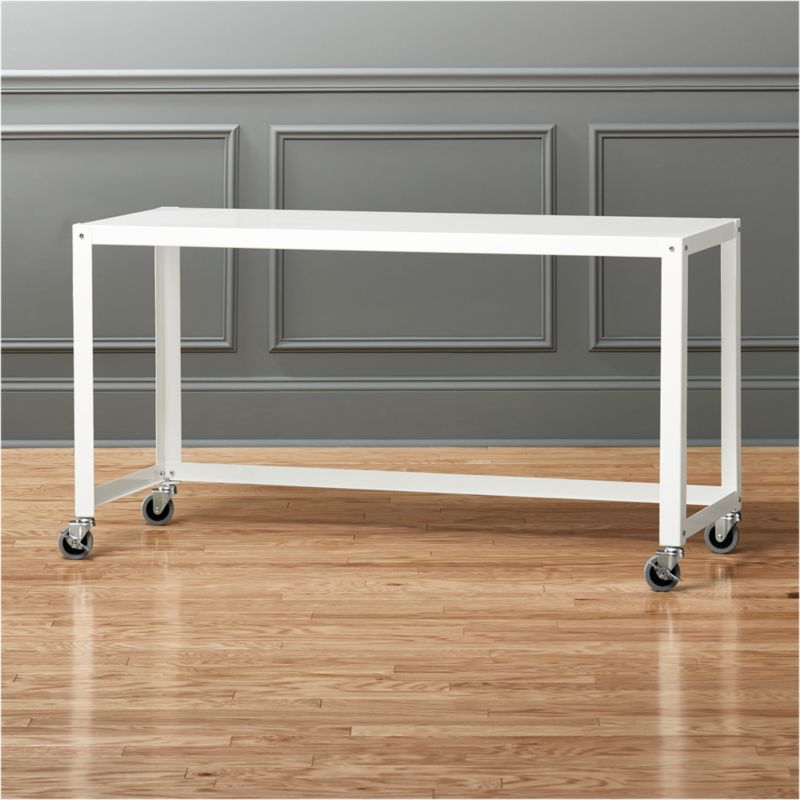 Steel Office Furniture Cb2 Go Cart White Rolling Console Table