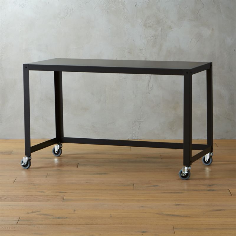 Office Furniture On Wheels Cb2 Go Cart Carbon Rolling Desk