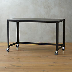 Modern Desks Cb2 Go Cart Carbon Rolling Desk